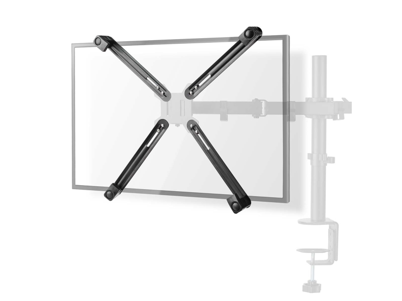 Nedis 5412810419227, VESA-adapter, Sort, Metal, Plast, 8 kg, Skrivebord, 75 x 75,100 x 100 mm billede