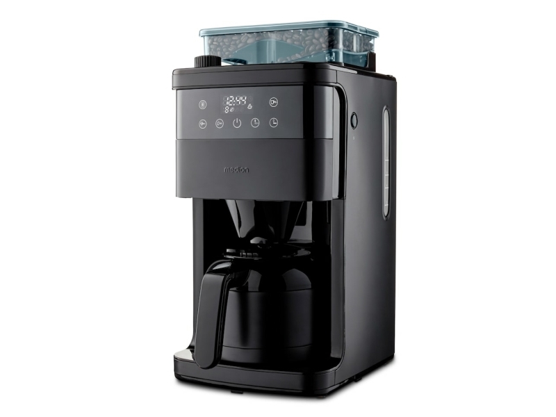 Medion Md 19911, Drip Coffee Maker, 1 L, Coffee Beans, Built-In Grinder, 1000 W, Black