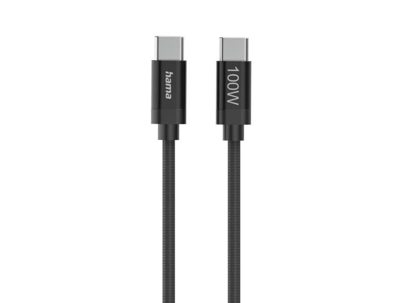 Hama Fabric, 1,5 M, Usb C, Usb C, Usb 2.0, 0,48 Gbit/Sek., Sort