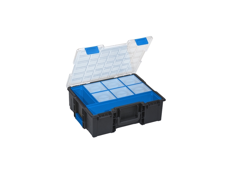 Allit 454310, Æske Med Små Dele, Polykarbonat (Pc), Polypropylen (Pp), Sort, Blå, Transparent, 440 Mm, 355 Mm, 144 Mm