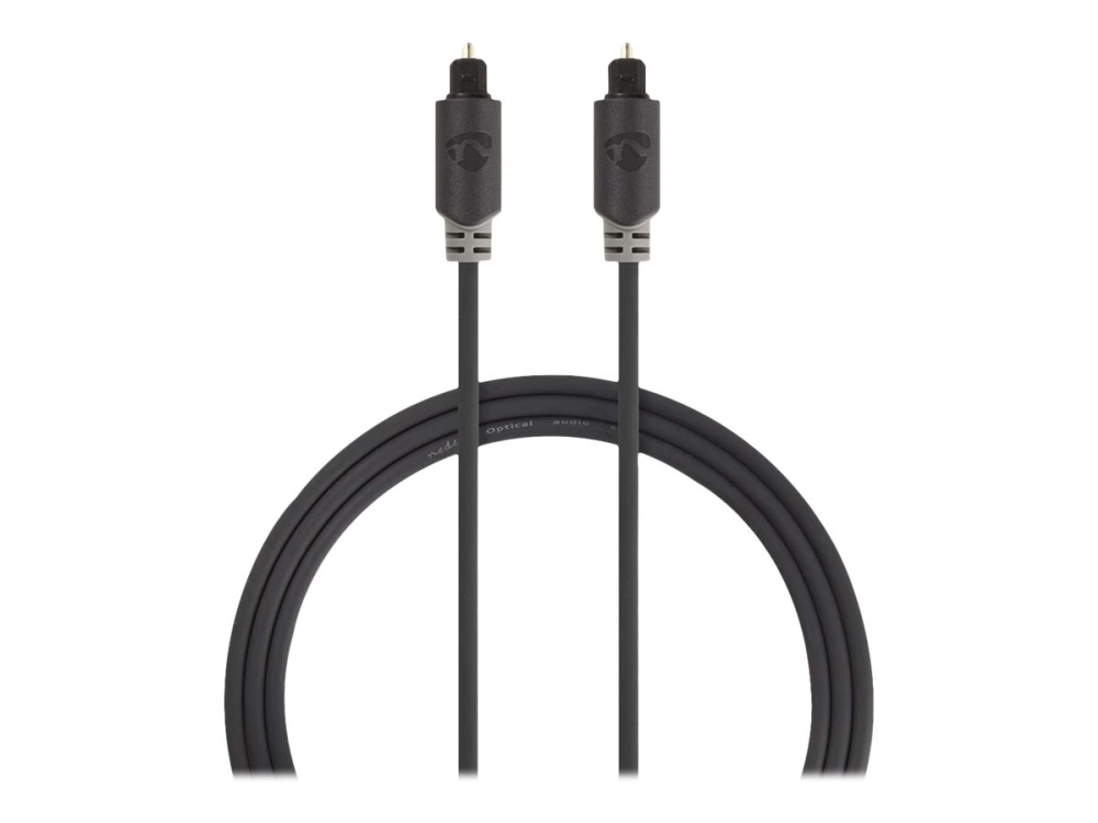 Nedis - Optisk lydkabel | TosLink Male | TosLink Male | 3.00 m | Runde | PVC | Antracit | Box - CABW25000AT30