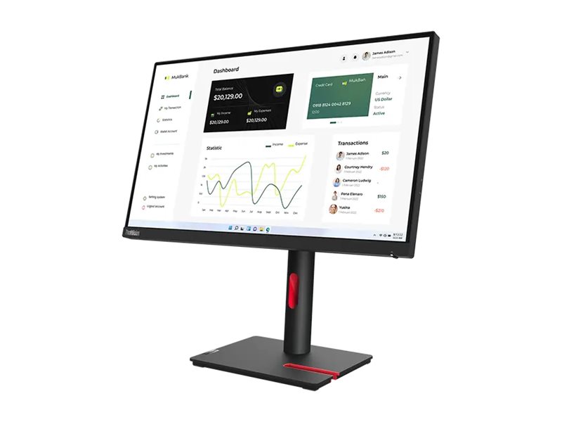 Lenovo ThinkVision T23i-30 - LED-skärm - 23 - 1920 x 1080 Full HD (1080p) @ 60 Hz - IPS - 250 cd/m² - 1000:1 - 4 ms - HDMI, VGA, DisplayPort - korpsvart - för ThinkCentre neo 70t 11YU ThinkPad P15 Gen 2 20YQ | Datorer & Surfplattor - Datorer - tillbehör - Bildskärmar | GameStuff