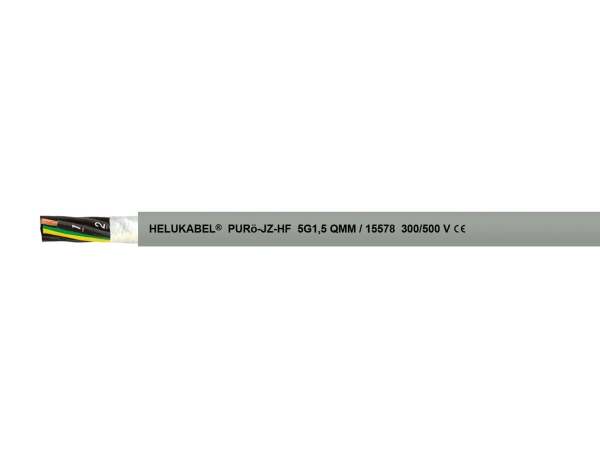 HELUKABEL PUROE-JZ-HF, Lågspänningskabel, Grå, Polyvinylklorid (PVC), Polyvinylklorid (PVC), Koppar, -20 - 80 ° C