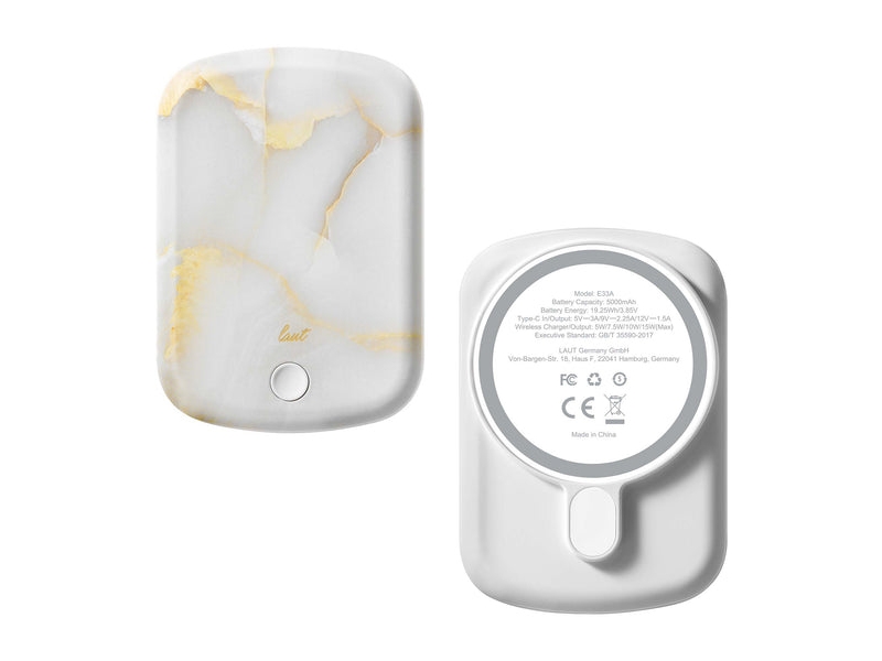 Laut E33a, 5000 Mah, Wireless Charging, 3.85 V, White