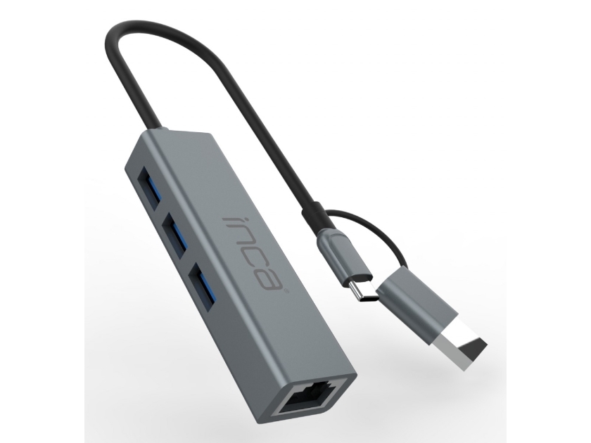 Inca Adapter Iutp-03Tx Ethernet &Gt Usb Und Typ-C 1000Mbit/S