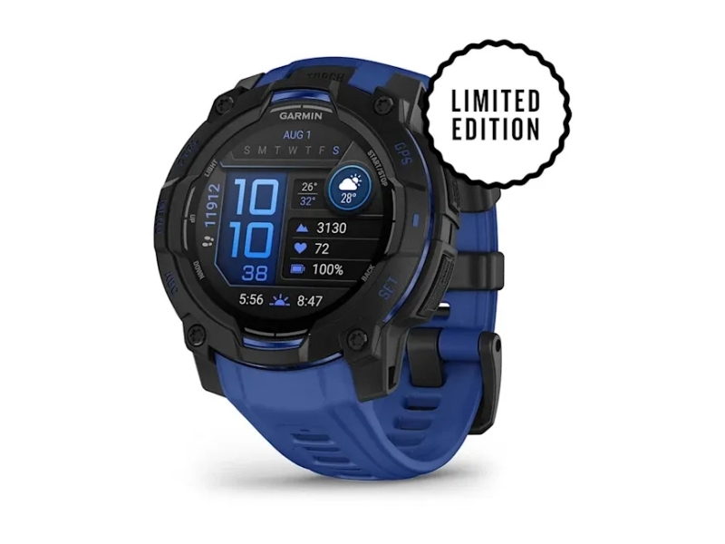 Garmin Instinct 3 – 45 mm, Supernova Edition, AMOLED, Bolt blue / Black sports watch
