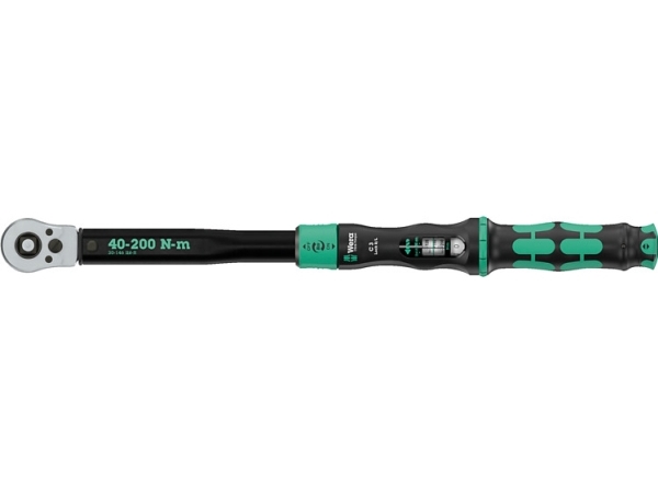Wera 05075695001, Klik momentnøgle, Nm, Mekanisk, 1/2, 40 - 200 Nm, Sort, Grøn