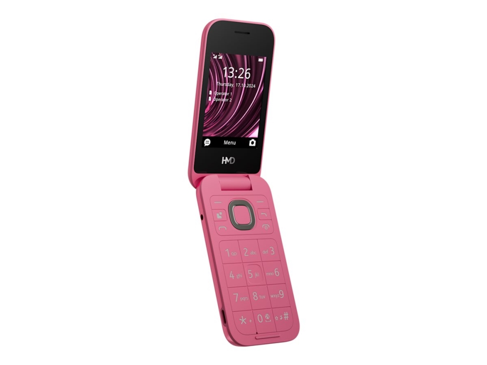 HMD 2660 Flip – 4G funktionstelefon – dual-SIM – RAM 64 MB / Intern hukommelse 128 MB – microSD slot – rear camera 0,3 MP – rød