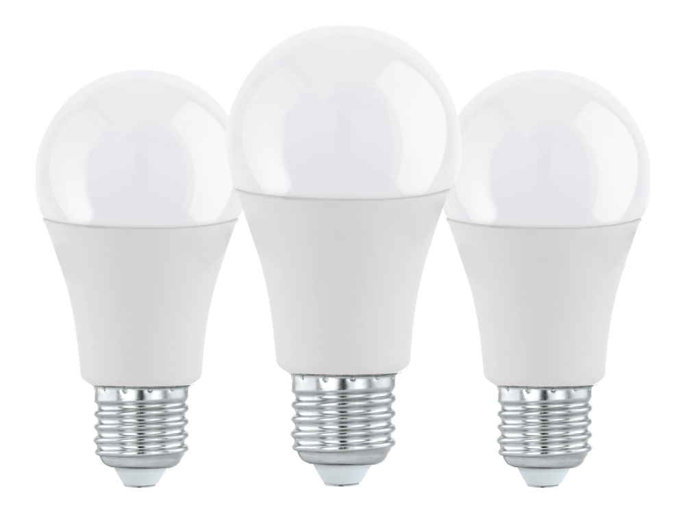 Eglo - LED-glödlampa - form: A60 - E27 - 11.5 W (motsvarande 75 W) - klass F - varmt vitt ljus - 3000 K (paket om 3) | Belysning - Ljuskälla - E27 Ljuskälla | GameStuff