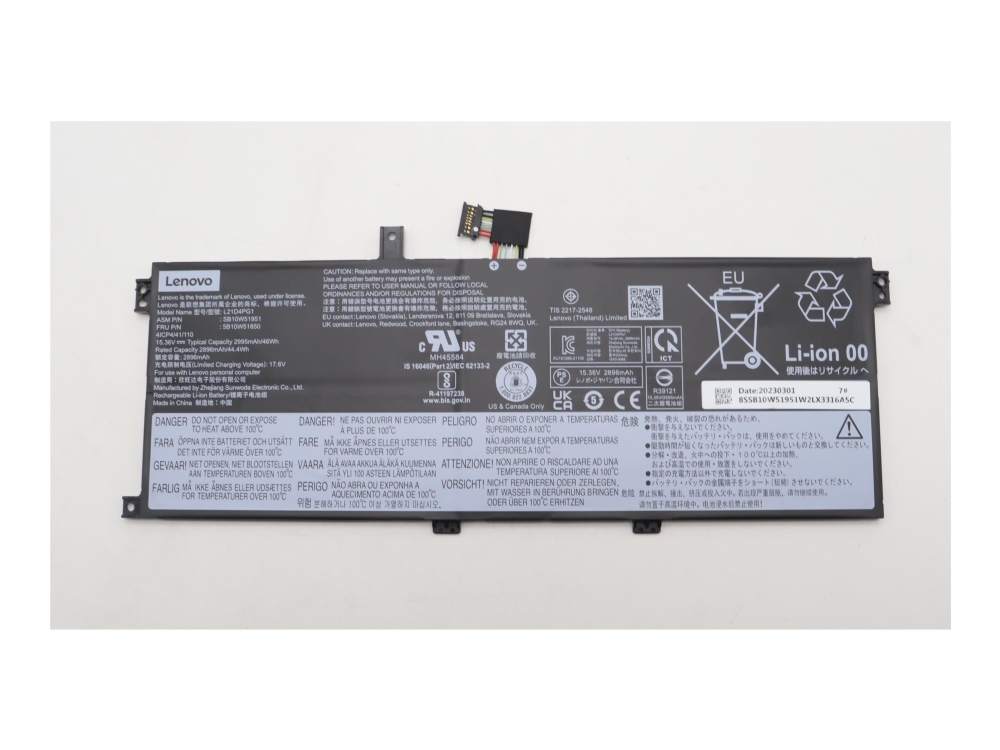 46Wh Li-Ion Internal Battery For Lenovo Laptops