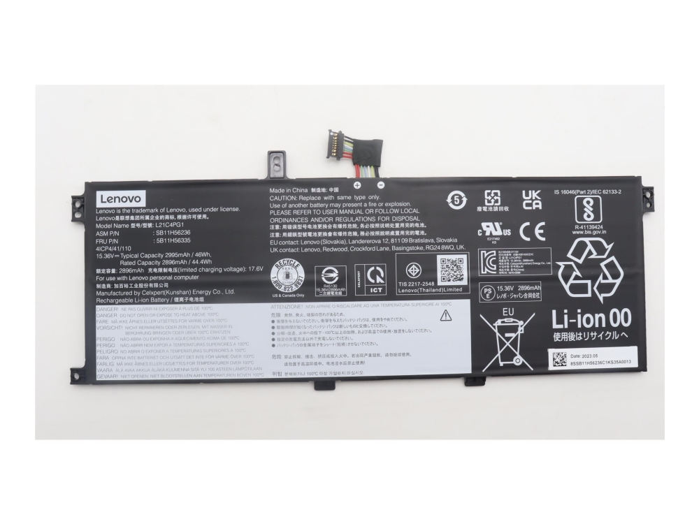46Wh Lithium-Ion Internal Battery For Lenovo Laptops
