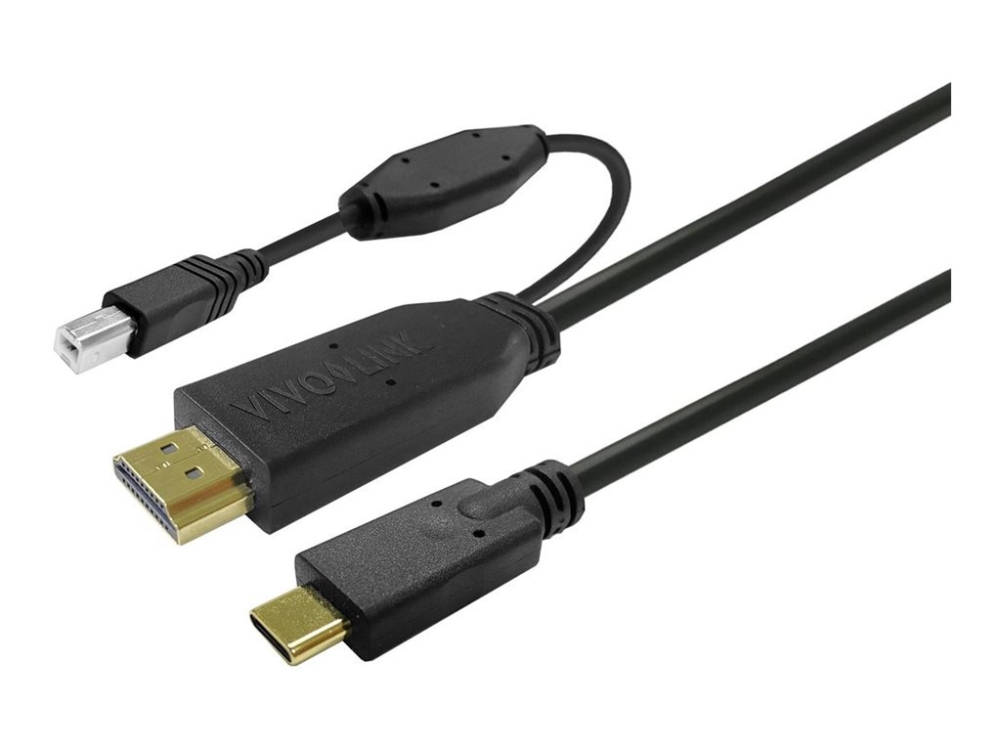 Vivolink - Usb-Kabelkit - 24 Pin Usb-C (Han) Til Hdmi, Usb Type B - Sort