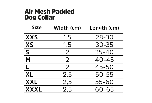 Dogman Air Mesh Gepolstertes Halsband Schwarz Xs
