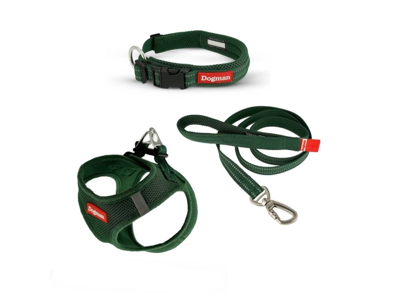 Dogman Air Mesh Gepolstertes Halsband Olivgrün Xl