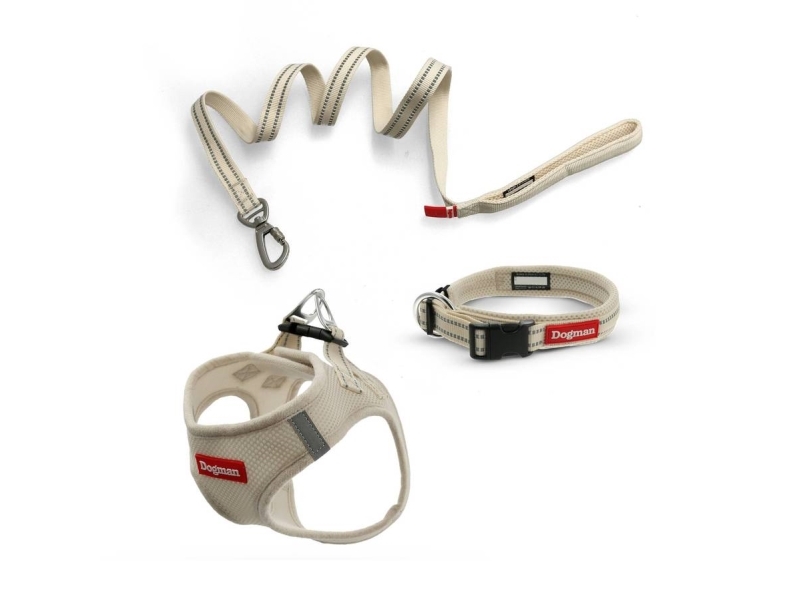 Dogman Air Mesh Polstret Halsbånd Beige S