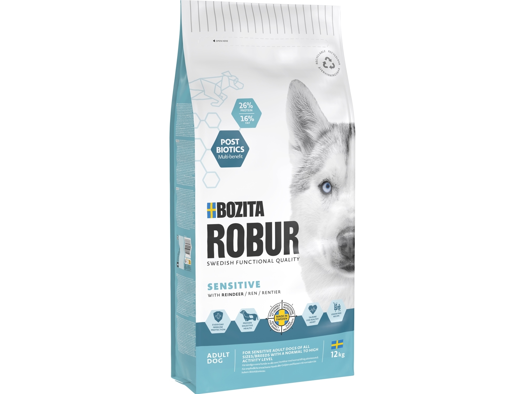 Bozita Robur Adult Sensitive Reindeer Hundfoder 12Kg