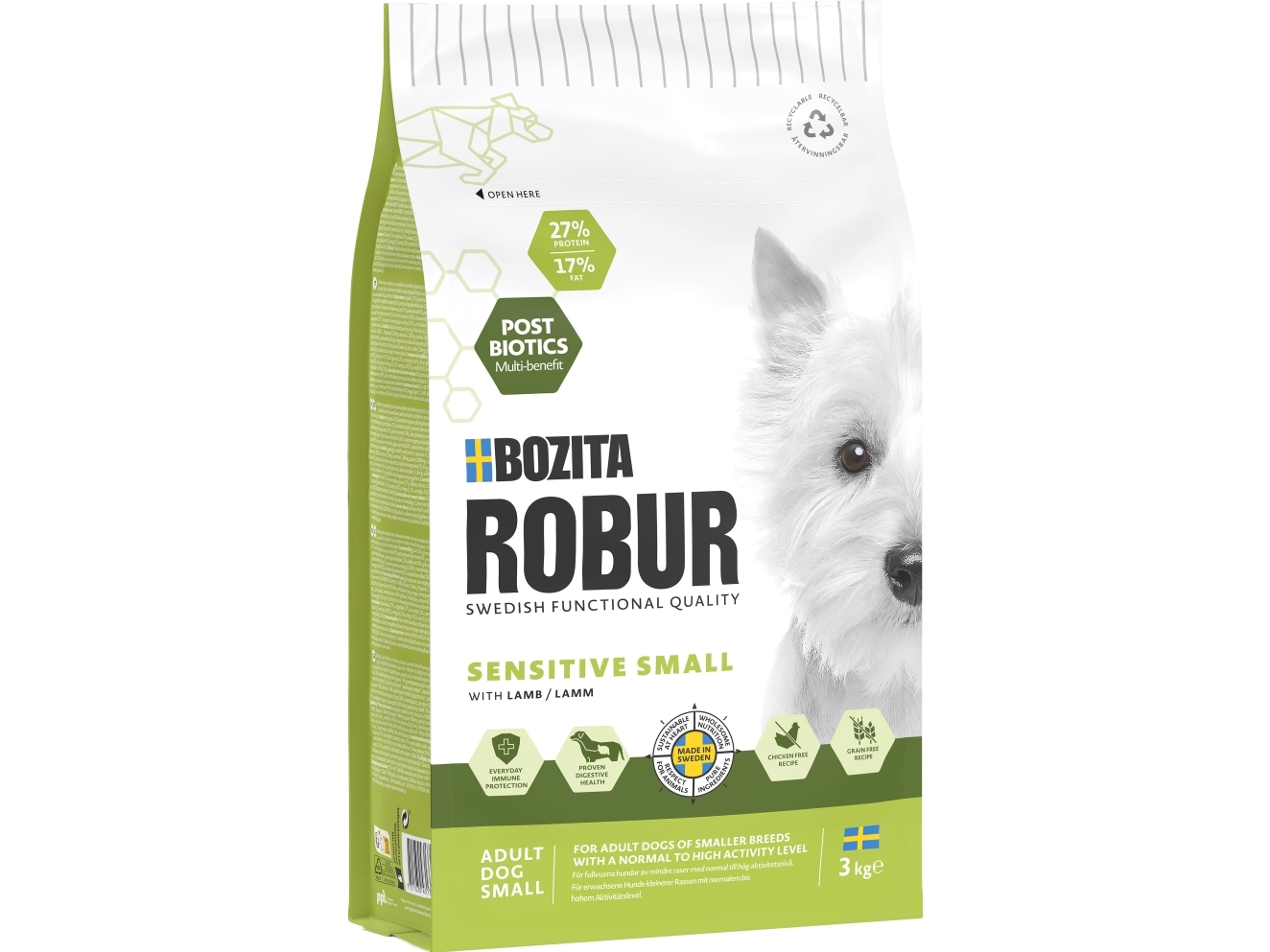 Bozita Robur Adult Small Breed Sensitive Hundfoder 3Kg