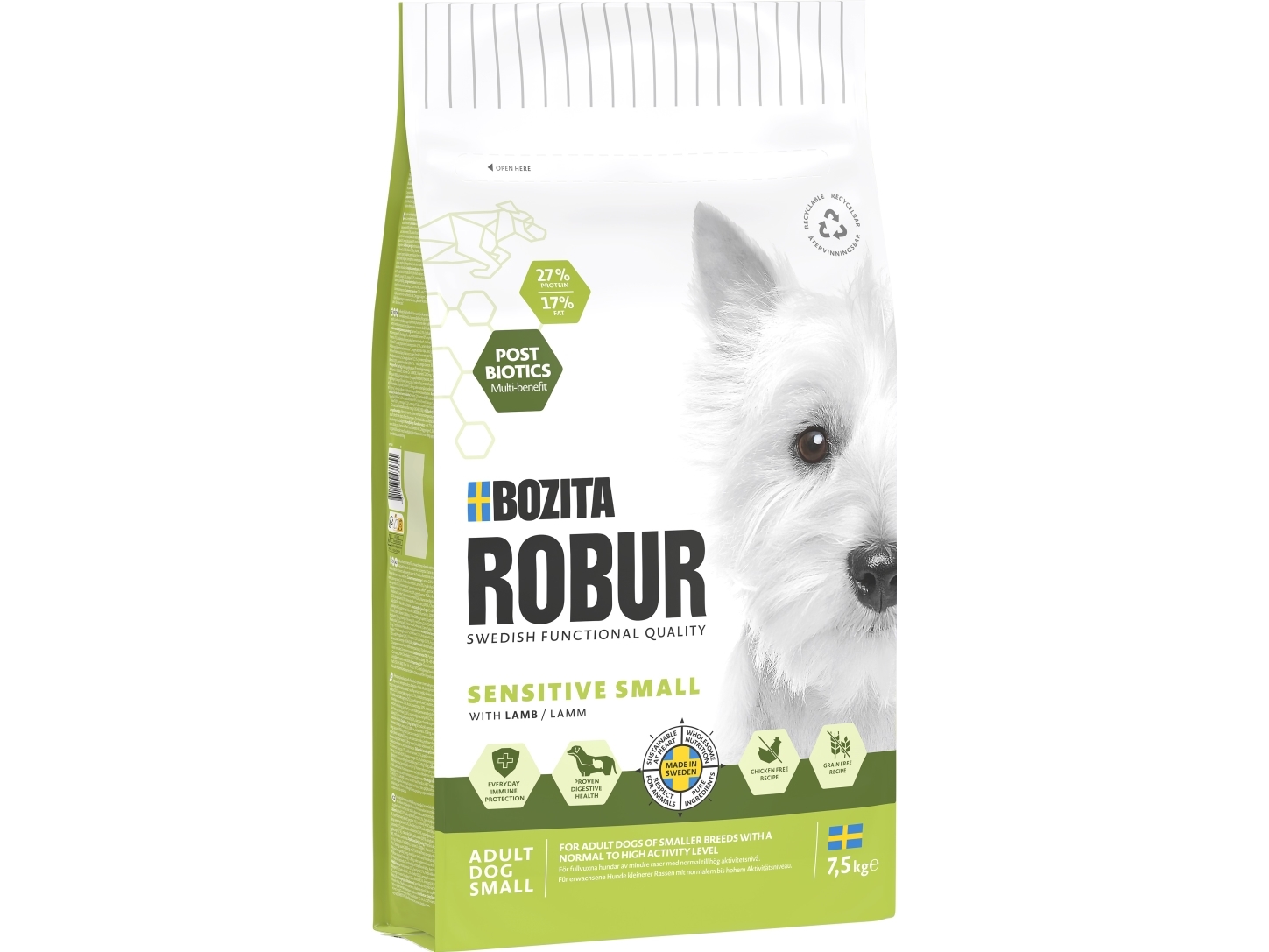 Bozita Robur Adult Small Breed Sensitive Hundfoder 7,5Kg