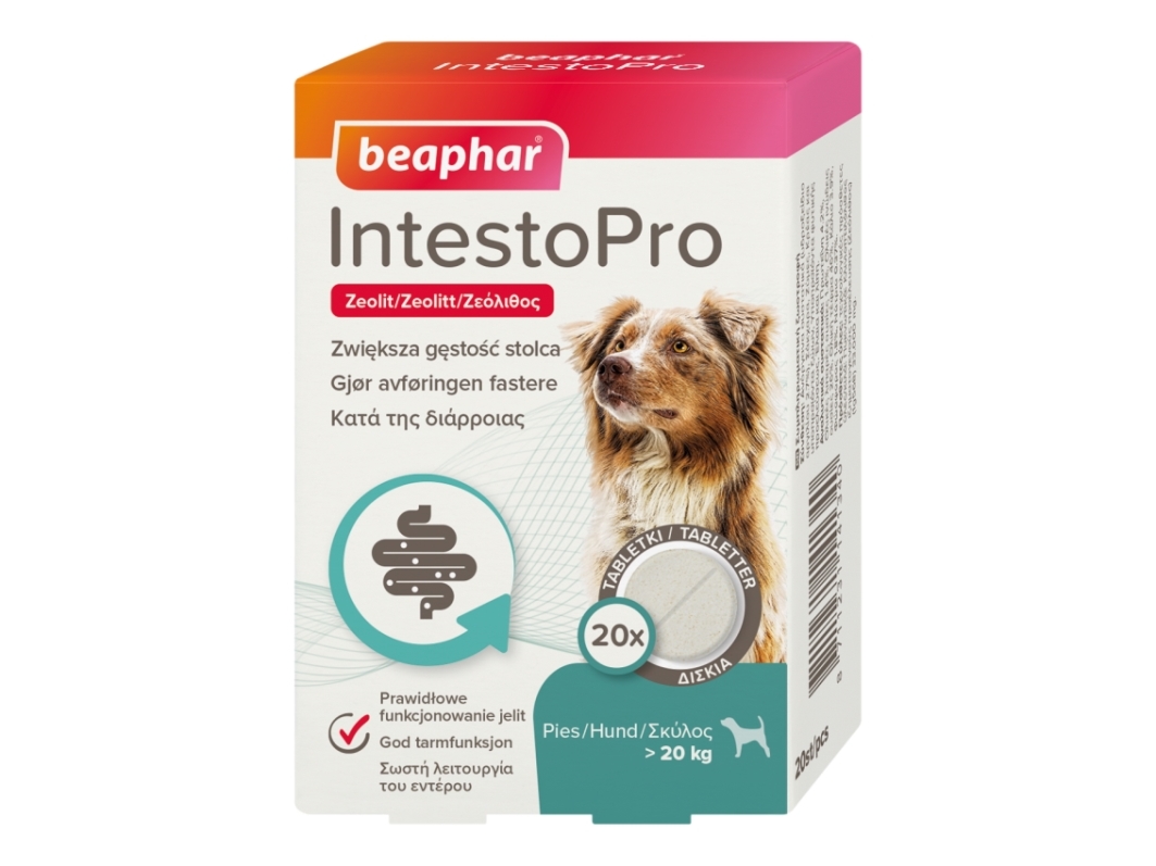 Beaphar IntestoPro, Hund, Tabletter, 20 styck, Zeolit, Låda | Sällskapsdjur - Bondgårdsdjur | GameStuff