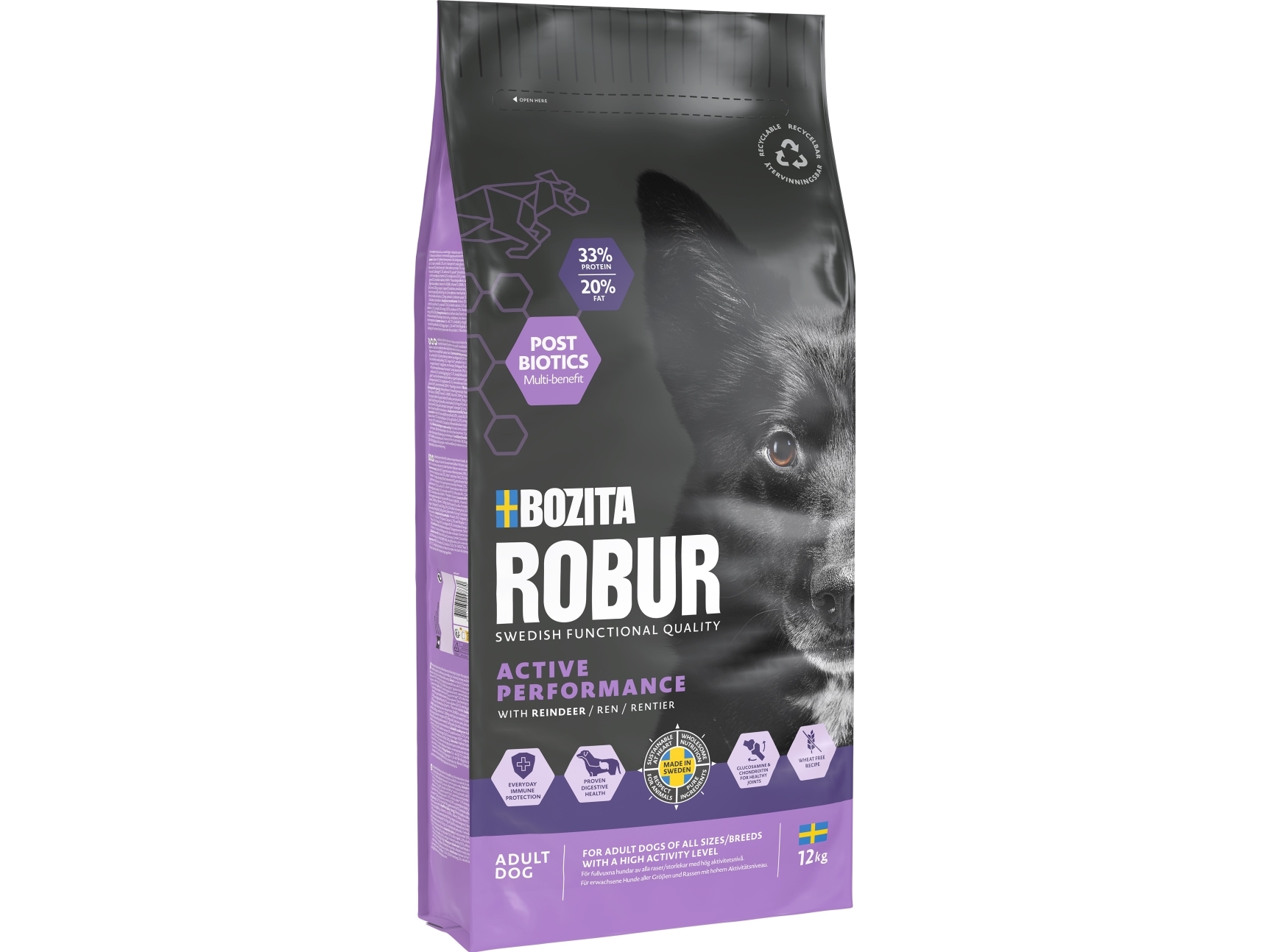 Bozita Robur Adult Active Performance Reindeer Foder 12Kg
