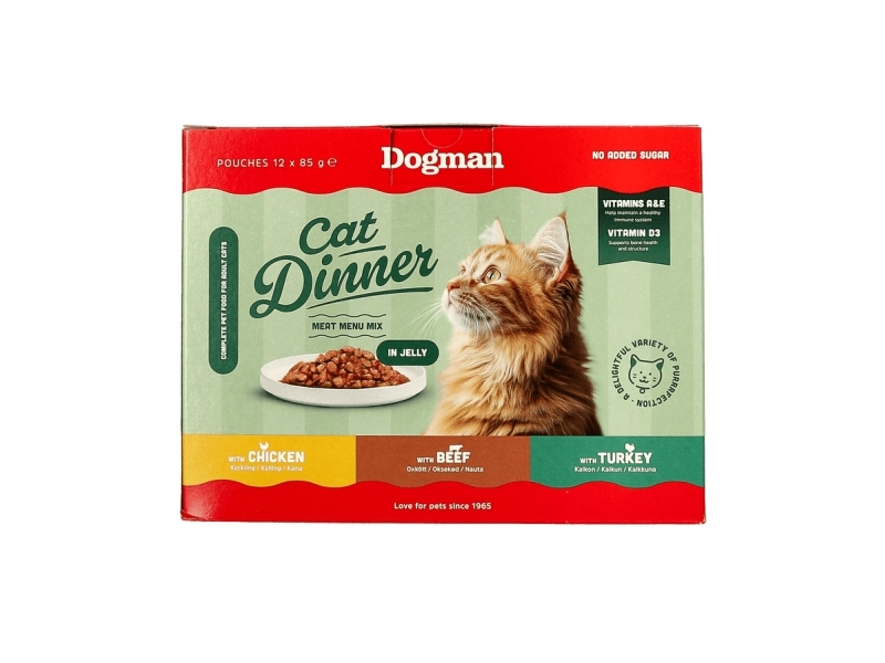 Dogman Cat Dinner in Jelly Vådfoder til kat 12x85g