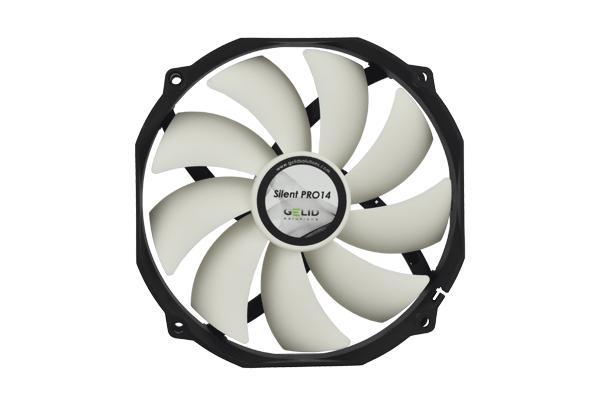 Gelid Solutions Silent Pro 14, Ventilator, 14 Cm, 450 Rpm, 1500 Rpm, Schwarz, Weiß