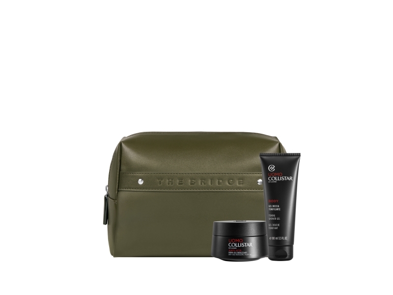 Collistar Set (Uomo Energizing Anti-Aging Cream Gel 50 Ml + Toning Shower Gel 100 Ml + Pouch)
