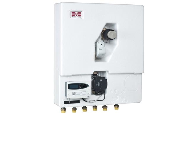 METRO THERM METRO System 4 Slimline fjernvarme unit. • Inkl. vejrkompensering (ECL 120), automatisk varmeregulering og cirkulationspumpe