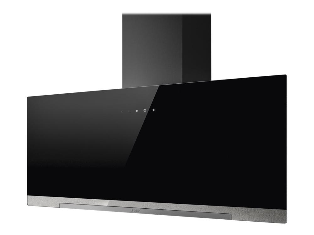Elica Aplomb BL/A/90 - Kåpa - skorsten - bredd: 89.8 cm - djup: 25 cm - utsug och cirkulation - svart glas | Vitvaror - Köksfläktar - Vägghängda | GameStuff