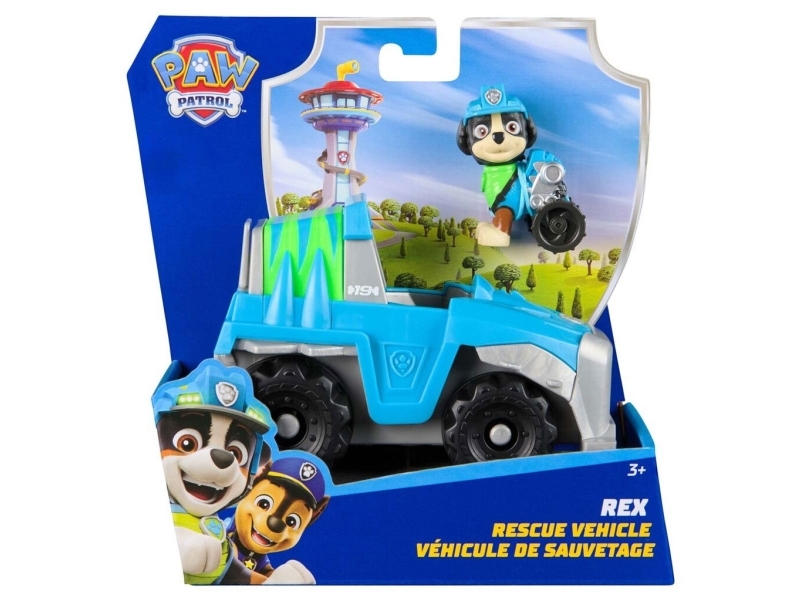Paw Patrol - Rex-Figur Mit Dinosaurier-Rettungsfahrzeug, Stabiles Basis-Fahrzeug (2025), Authentisches Spielzeug Zur Serie Für Kinder Ab 3 Jahren, Fa
