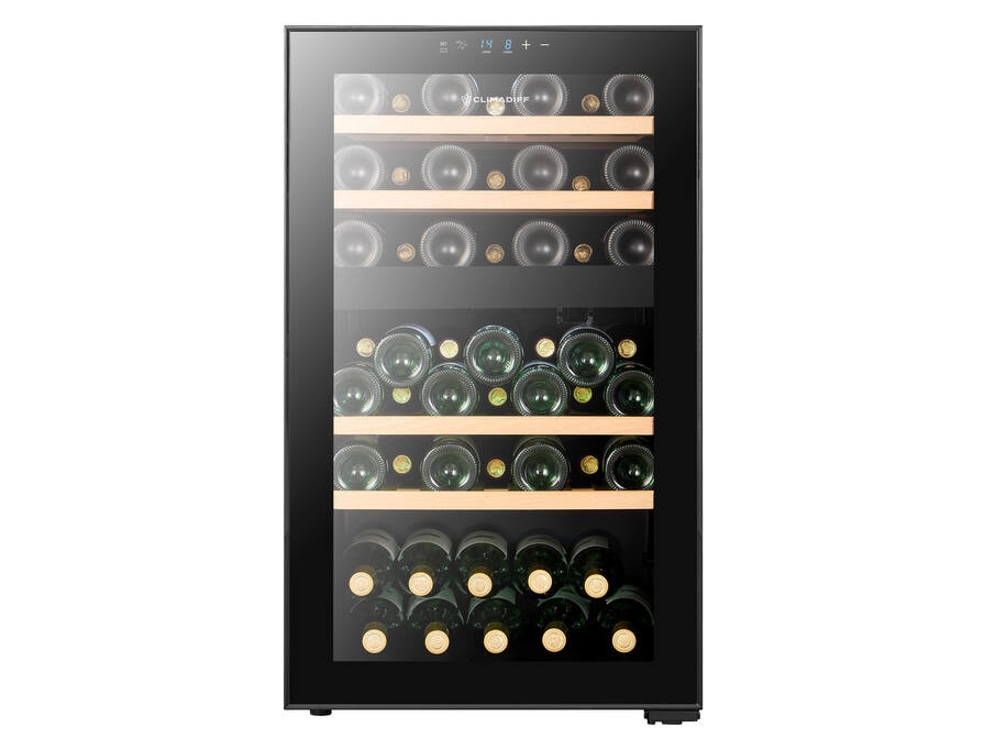 Climadiff CEPAGE52DZF, Viinijäähdytin, vapaasti seisova, 52 pulloa, 85 W, F, Musta