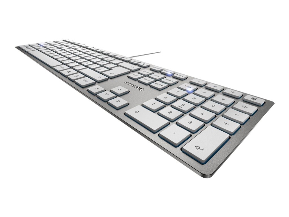 Cherry Kc 6000 Slim - Tastatur - Usb - Belgien - Tastafbrydere: Cherry Sx - Sølv