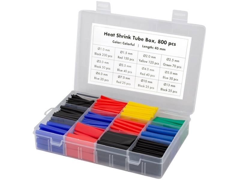 Logilink Schrumpfschlauch-Set, 800-Teilig, Farbig Sortiert Sortiert In Verschiedenen Durchmessern (200X 1,0 Mm, 150X - 1 Stück (Kab0123)