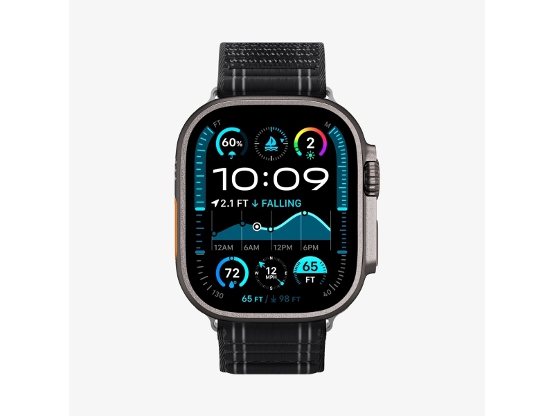 Spigen Wbf0, Band, Smartwatch, Sort, Apple, Apple Watch (44/45Mm), Apple Watch 10/11 (46Mm), Apple Watch Ultra (49Mm), Nylon