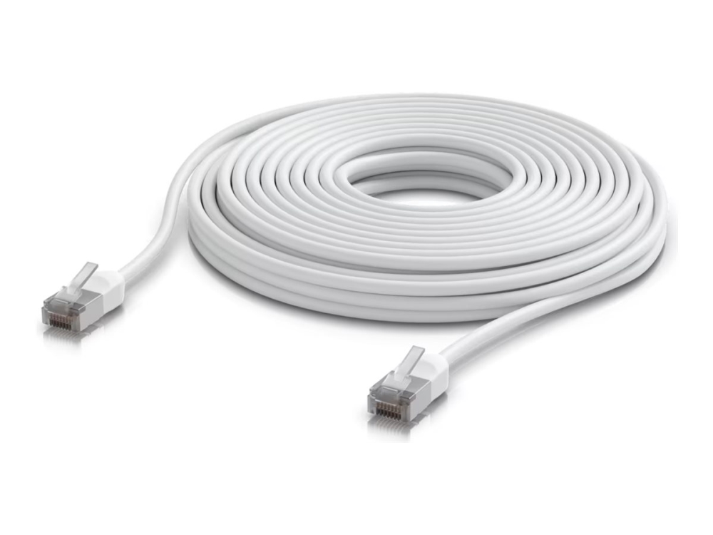 Ubiquiti UniFi - Patchkabel - RJ-45 (han) til RJ-45 (han) - 12 m - 3.9 mm - afskærmet - CAT 6a - booted, udendørs, robust - hvid