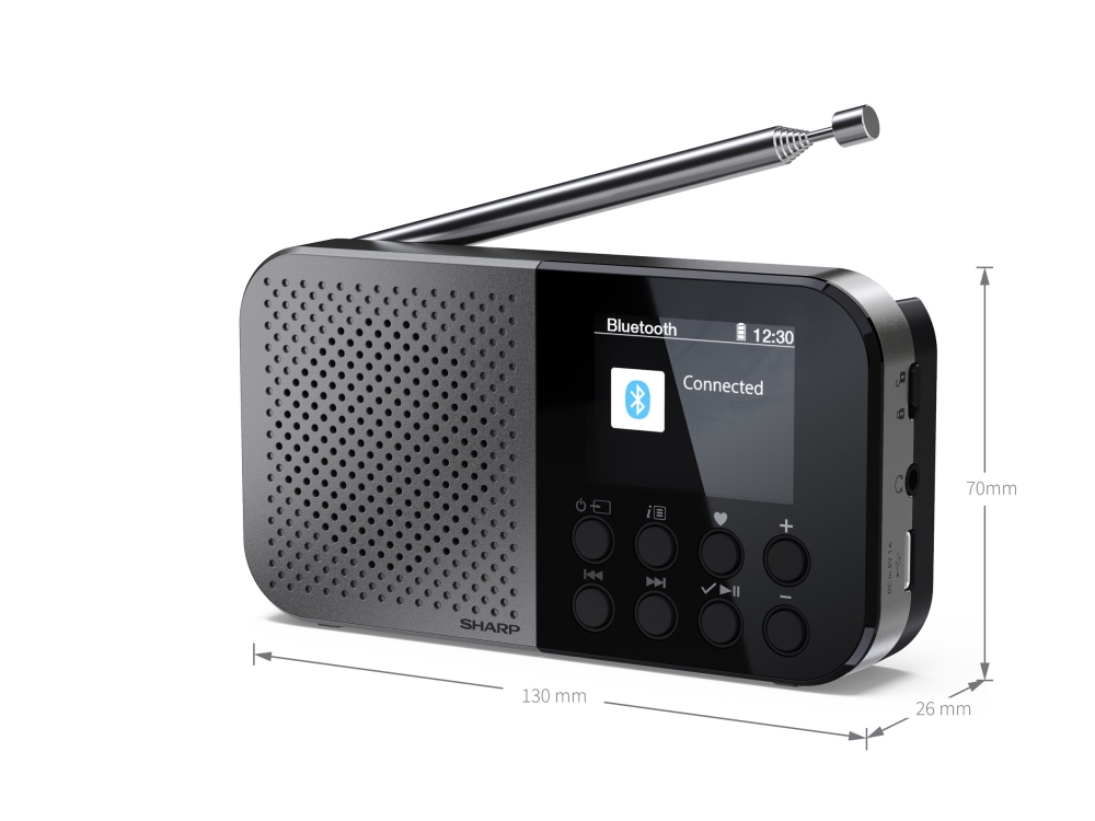 Sharp Osaka Dr-P520 - Dab Bærbar Radio - Intet Operativt System - Stormgrå
