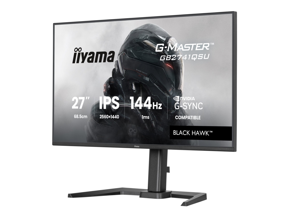 Iiyama G-Master Black Hawk Gb2741qsu-B1 - Led-Skærm - Gaming - 27" - 2560 X 1440 @ 144 Hz - Ips - 350 Cd/M² - 1500:1 - 1 Ms - Hdmi, Displayport - Høj