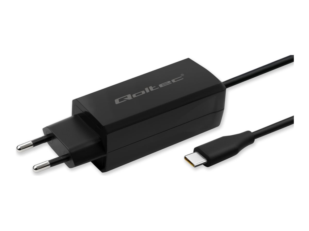 Qoltec Netzladegerät 65W Gan Super Fast | 5-20V | 3-3.25A | Usb 3.1 | Laptop | Smartphone | Tablet
