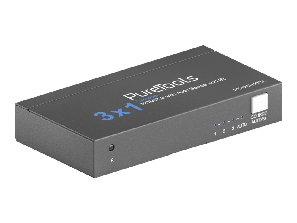 Puretools Pt-Sw-Hd3a, Hdmi, Schwarz, 60 Hz, 18 Gbit/Sec, Ir, 4K Ultra Hd