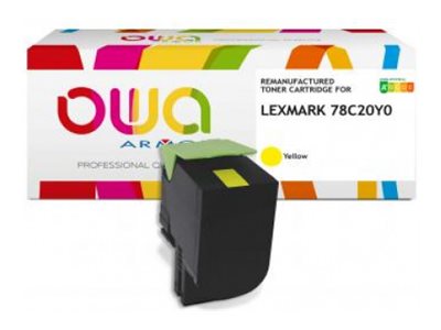 Owa - Gul - Kompatibel - Boks - Genproduceret - Tonerpatron (Alternativ Til: Lexmark 78C20y0) - For Lexmark Cs421, Cs521, Cs622, Cx421, Cx522, Cx622,