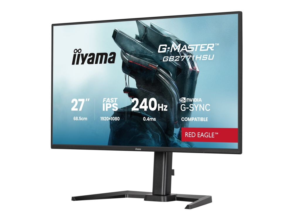 iiyama G-MASTER Red Eagle GB2771HSU-B1 - LED-skärm - spel - 27 - 1920 x 1080 Full HD (1080p) @ 240 Hz - Fast IPS - 350 cd/m² - 1000:1 - 0.4 ms - HDMI, DisplayPort - högtalare - svart, matt | Spel - Bildskärmar & tillbehör - Bildskärmar | GameStuff