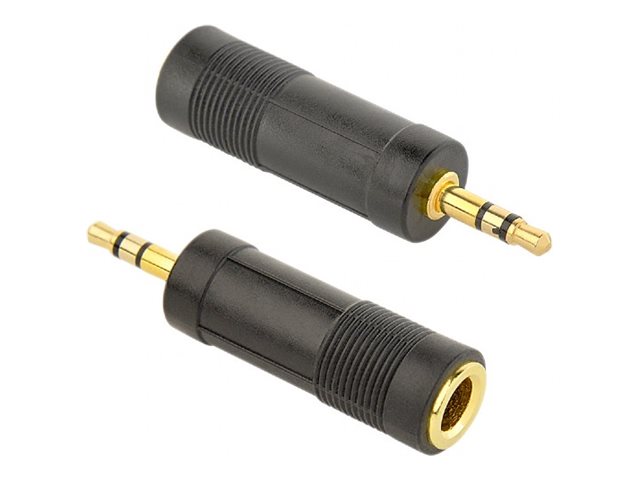 Cablexpert - Lyd Adapter - 6,35 Mm Lydstik Hun Til 3,5 Mm Audiostik Han - Sort