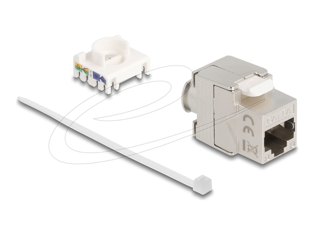 Delock 90723, Flach, Silber, Weiß, Rj-45, Lsa, Weiblich, 22/24