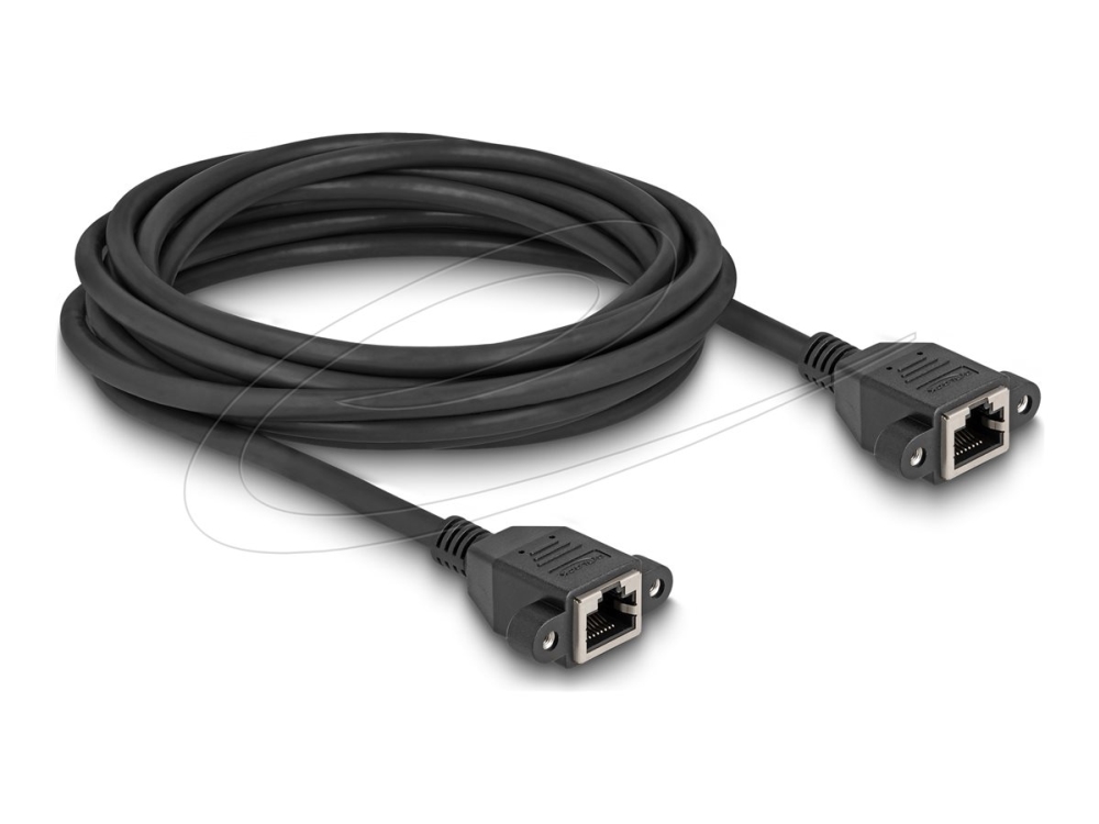 Delock - Forlængerkabel Til Netværk - Rj-45 (Hun) Med Nødder Til Rj-45 (Hun) Med Nødder - 5 M - S/Ftp - Cat 6 - Halogenfri - Sort