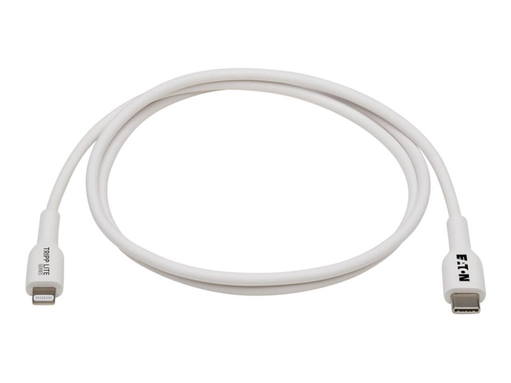 Eaton Tripp Lite Series Safe-It Usb-C To Lightning Sync/Charge Antibacterial Cable (M/M), Mfi Certified, White, 1 M (3.3 Ft.) - Lightning-Kabel - 24