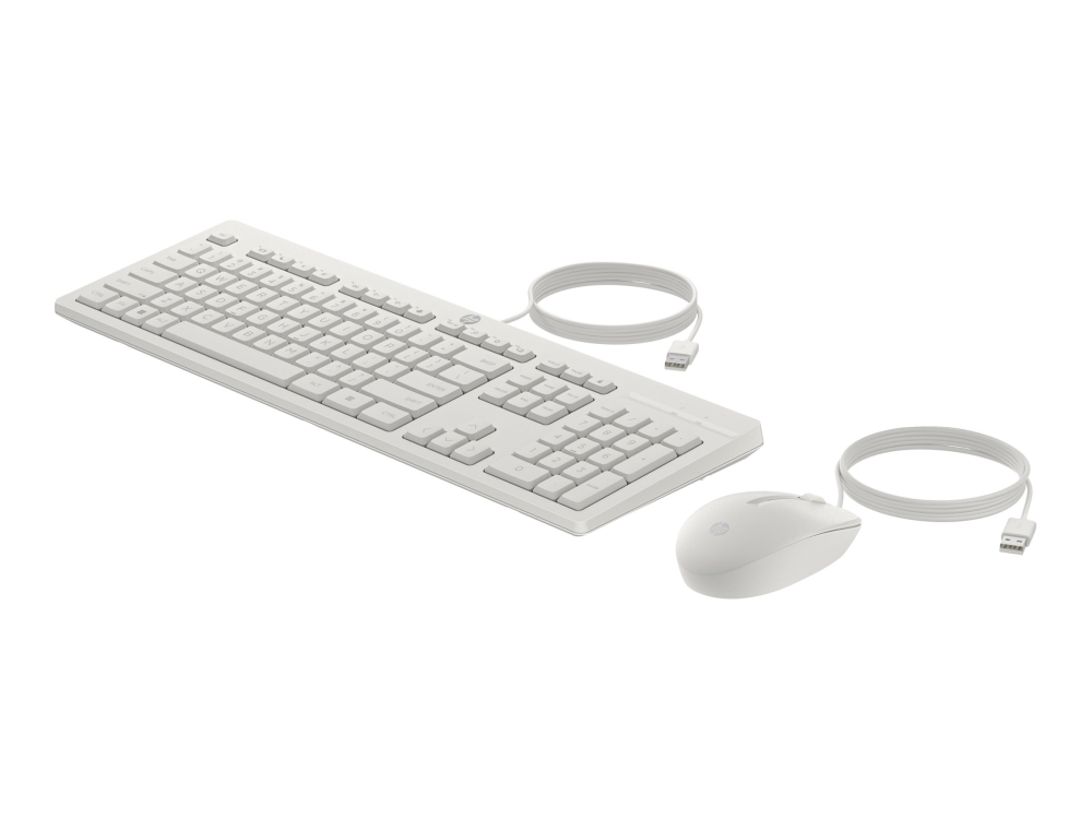 Hp 225 Maus Und Tastatur (Kabelgebunden), Volle Größe (100%), Kabelgebunden, Usb, Weiß, Maus Enthalten