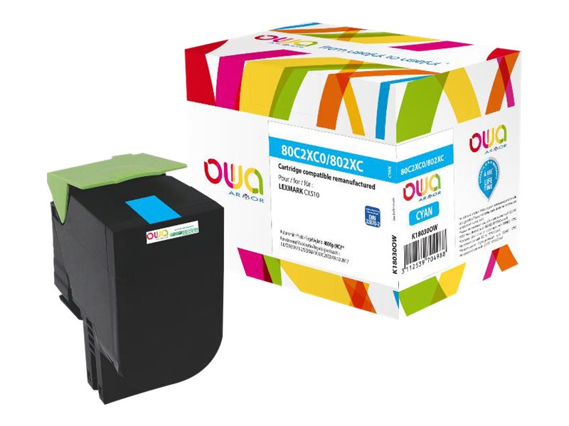 Owa K18030ow - Cyan - Kompatibel - Tonerpatron (Alternativ Til: Lexmark 80C2xc0) - For Lexmark Cx510de, Cx510de Statoil, Cx510dhe, Cx510dthe