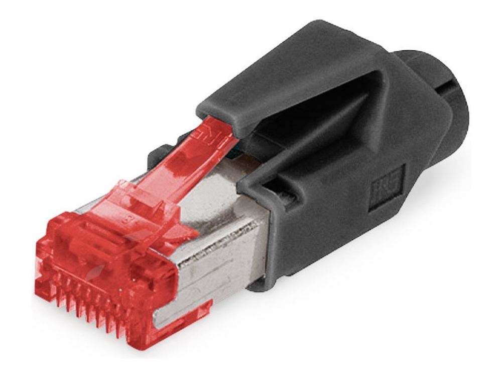 DIGITUS Hirose - Netværk-konnektor - RJ-45 (han) - 5.5 - 6.2 mm - CAT 6 - modulær - rød og sort (pakke med 10)