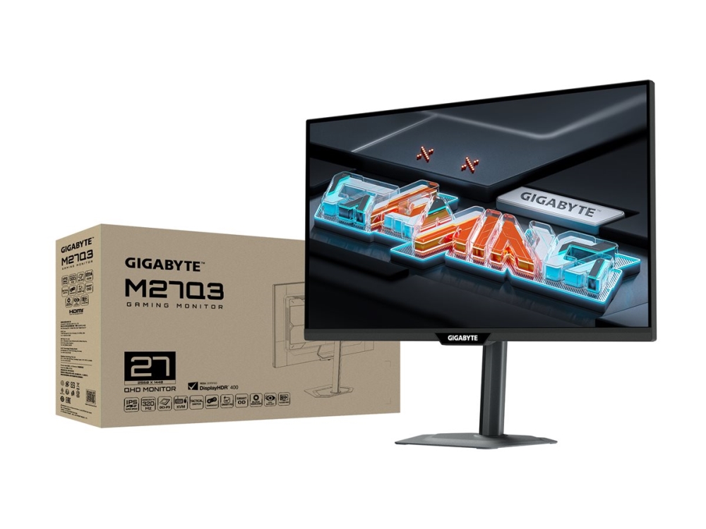 Gigabyte M27q3 27" Qhd Gaming Monitor - 2560 X 1440, 300Hz, 1Ms, 400 Cd/M², Freesync Premium, Display Hdr400, Hdmi 2.0, Displayport 1.4, 68.6 Cm (27"