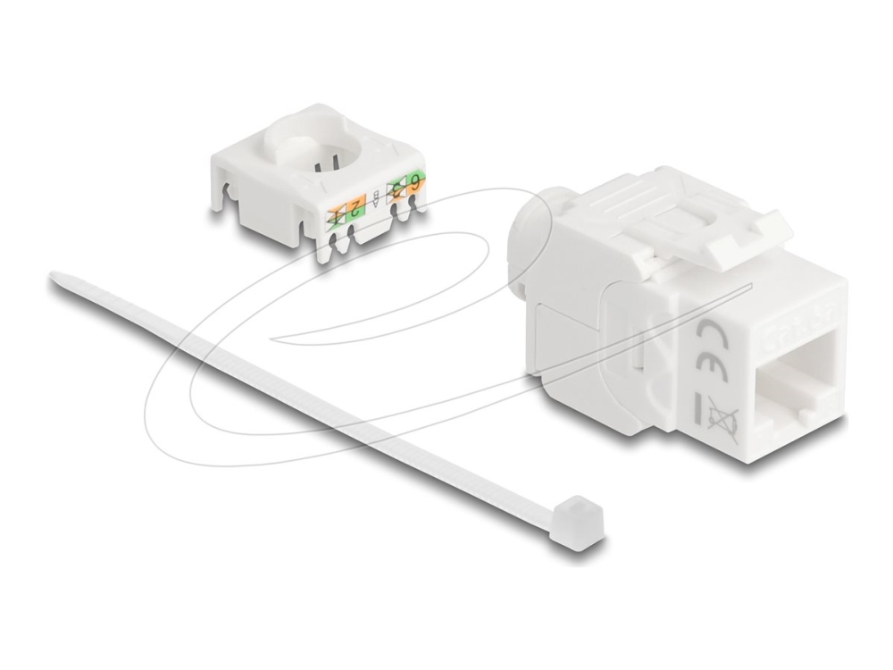 Delock 90722, Flach, Weiß, Rj-45, Lsa, Weiblich, 22/24